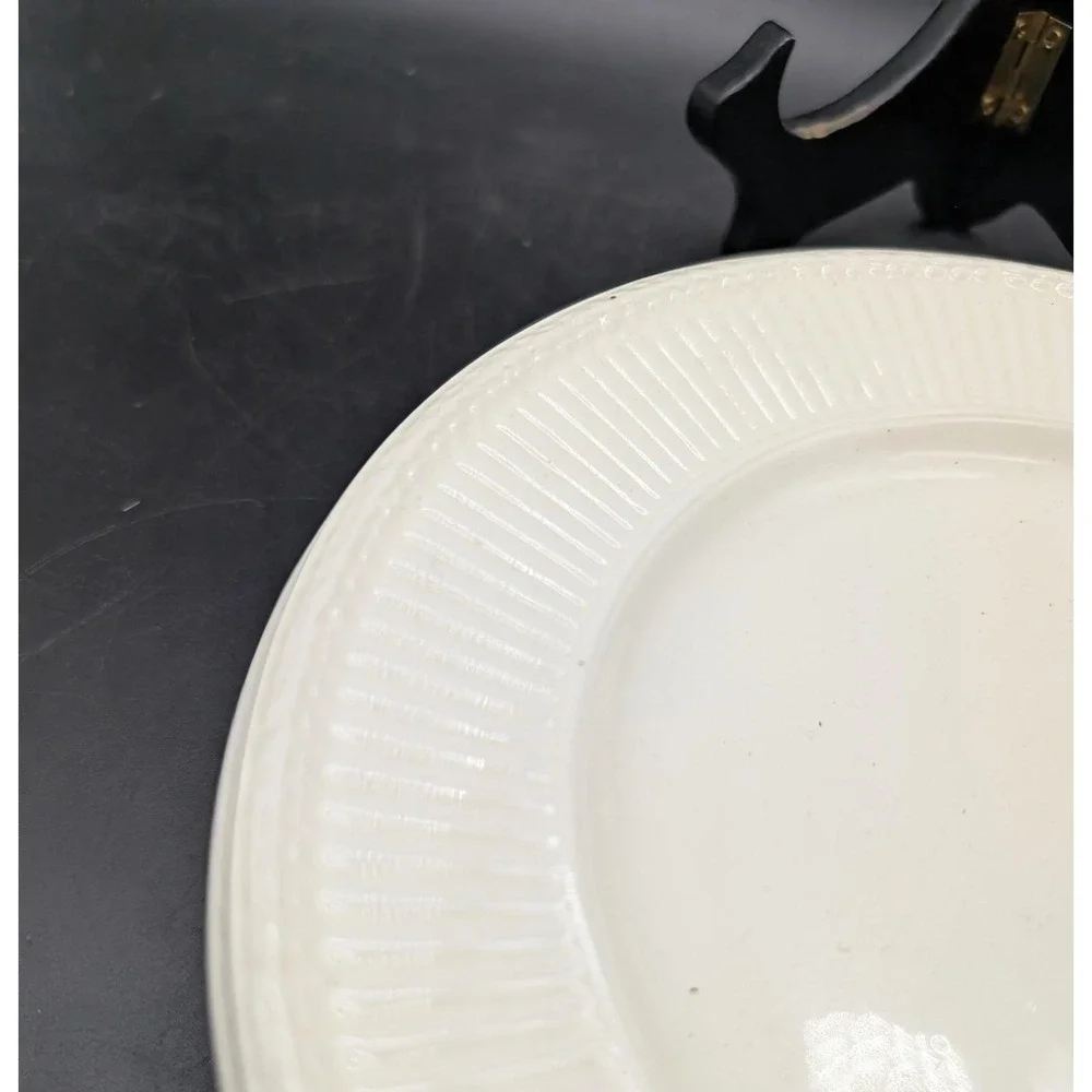 Antique Wedgwood Edme Creamware Salad Plates Set of 5 Ribbed Laurel Rim England‎